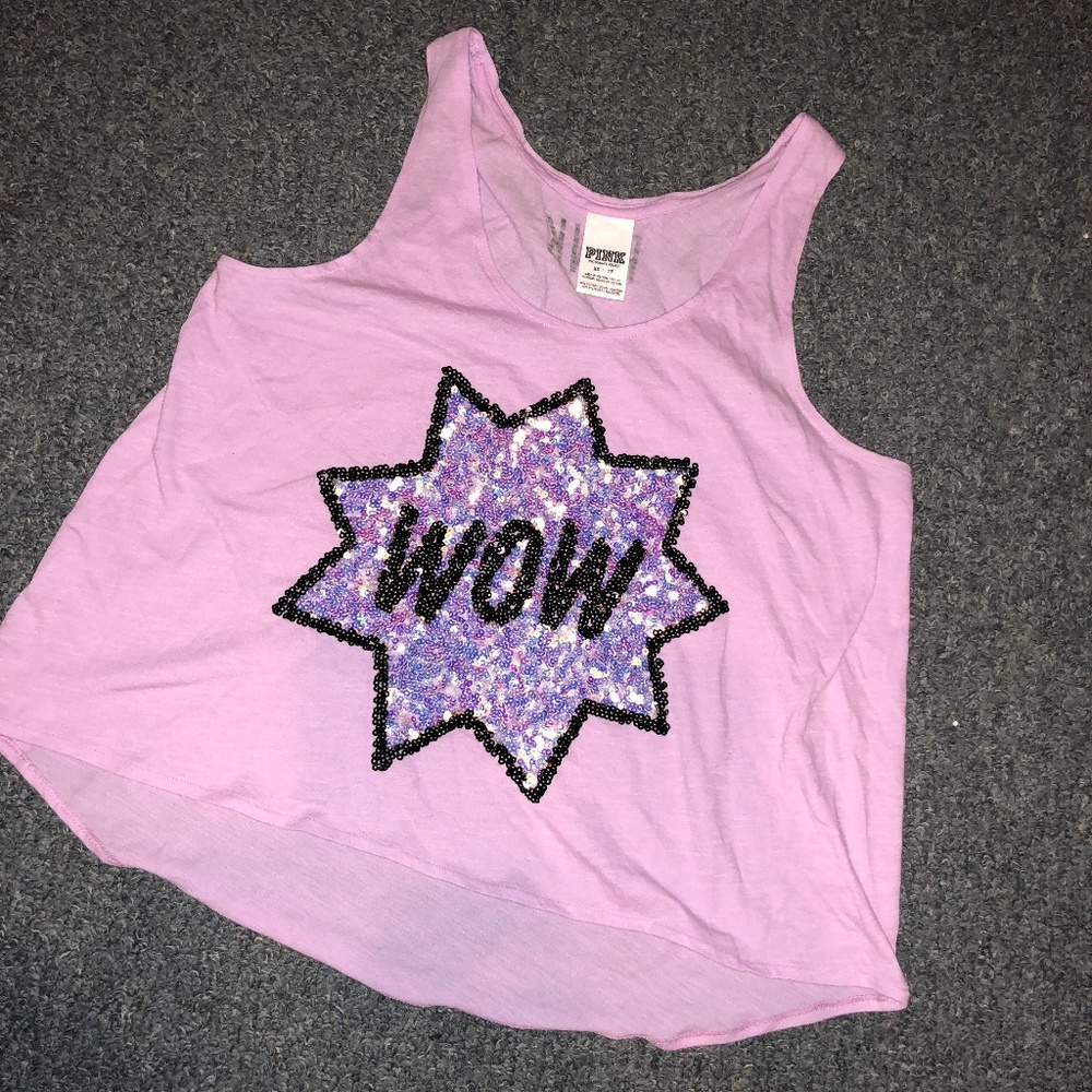 PINK victoria's secret tank top sequins
